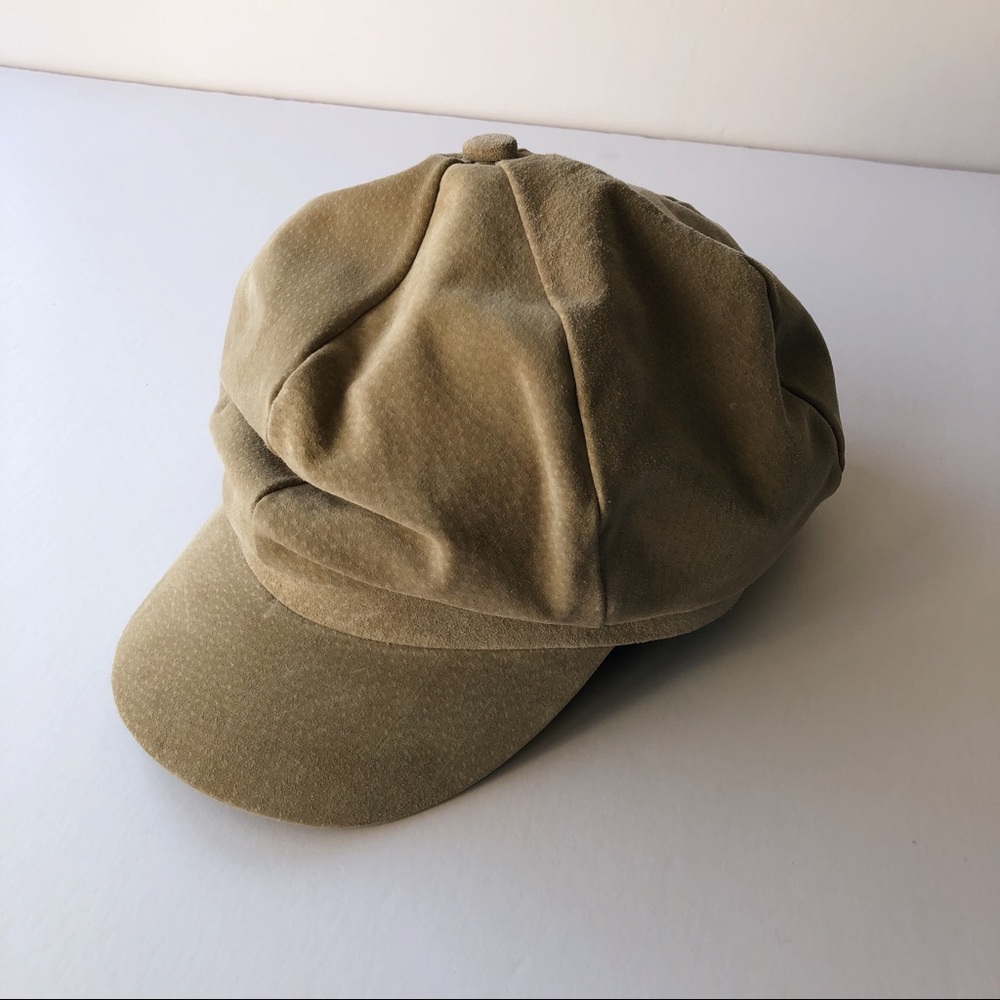 🆕 NEVER WORN Vintage Full Suede Newsboy Cap
